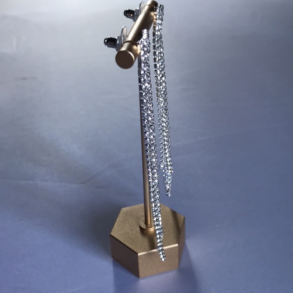 New! Long Rhinestone Tassel Earrings - Picture 7 of 10